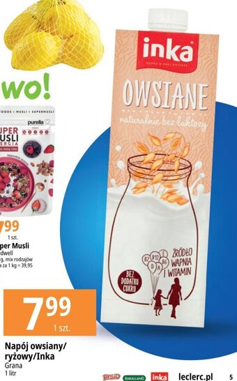 E.Leclerc Napój owsiany / ryżowy / Inka Grana 1 l oferta