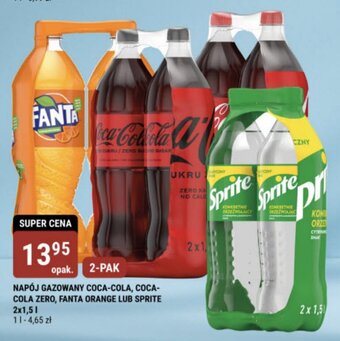 bi1 NAPÓJ GAZOWANY COCA-COLA COCA-COLA ZERO FANTA ORANGE LUB SPRITE 2x1,5l oferta