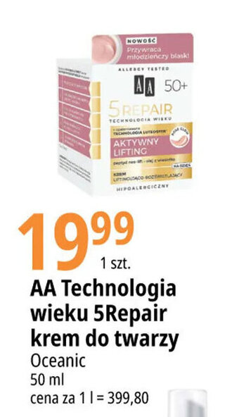 E.Leclerc AA Technologia wieku 5Repair krem do twarzy Oceanic 50ml oferta