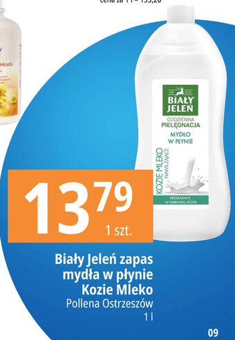 Biały Jeleń zapas mydła w płynie Kozie Mleko Pollena Ostrzeszów 1l