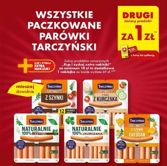 Biedronka WSZYSTKIE PACZKOWANE PARÓWKI TARCZYŃSKI oferta