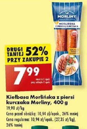 Biedronka Kiełbasa Morlińska z piersi kurczaka Morliny, 400 g oferta