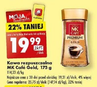 Biedronka Kawa rozpuszczalna MK Café Gold, 175 g oferta