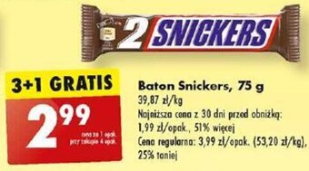 Biedronka Baton Snickers, 75 g oferta