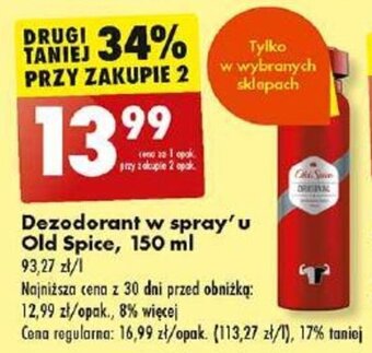 Biedronka Dezodorant w spray'u Old Spice, 150 ml oferta
