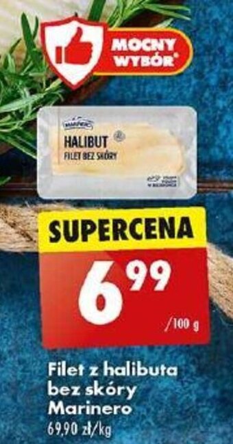 Biedronka Filet z halibuta bez skóry Marinero 100 g oferta