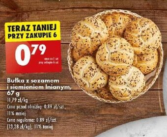 Biedronka Bułka z sezamem i siemieniem Inianym, 67 g oferta