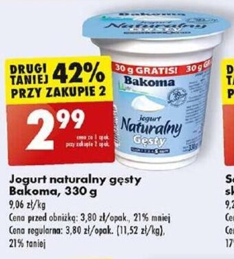 Biedronka Jogurt naturalny gęsty Bakoma, 330 g oferta
