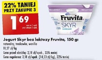 Biedronka Jogurt Skyr bez laktozy Fruvita, 150 g oferta