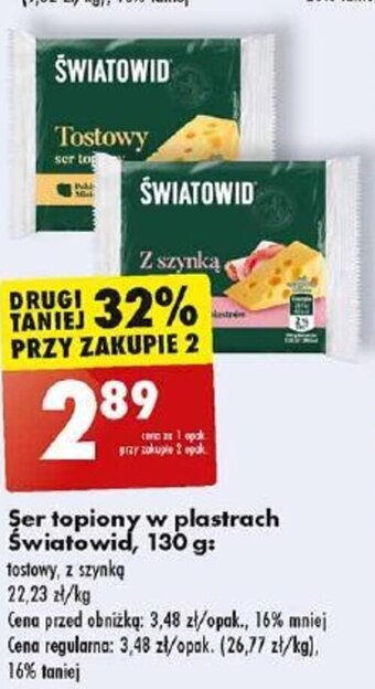 Biedronka Șer topiony w plastrach Światowid, 130 g oferta