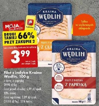 Biedronka Filet z indyka Kraina Wędlin, 100 g oferta