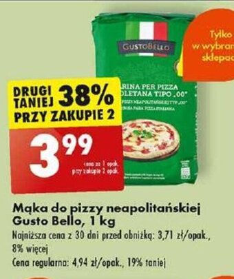 Biedronka Mąka do pizzy neapolitańskiej Gusto Bello, 1 kg oferta