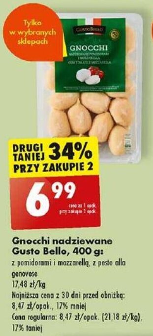 Biedronka Gnocchi nadziewane Gusto Bello, 400 g oferta