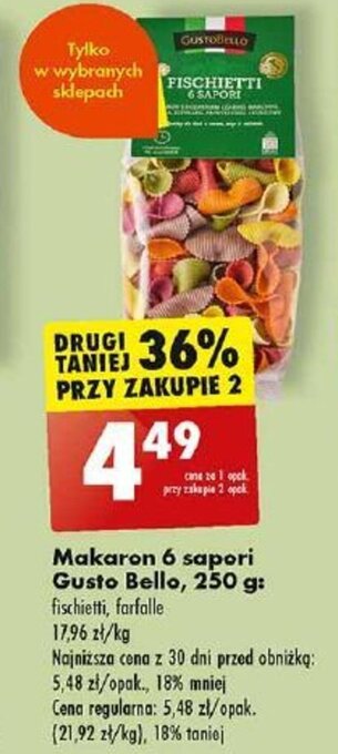 Biedronka Makaron 6 sapori Gusto Bello, 250 g oferta
