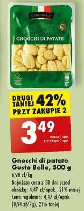 Biedronka Gnocchi di patate Gusto Bello, 500 g oferta