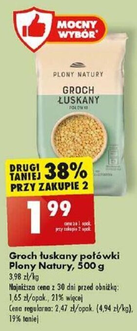 Biedronka Groch łuskany połówki Plony Natury, 500 g oferta