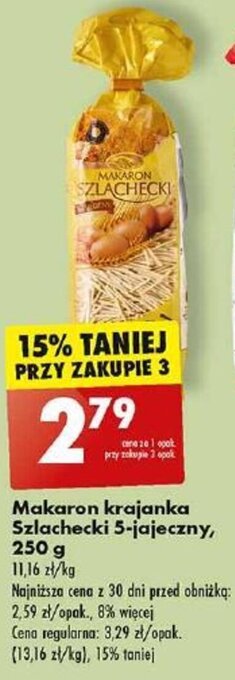 Biedronka Makaron krajanka Szlachecki 5-jajeczny, 250 g oferta