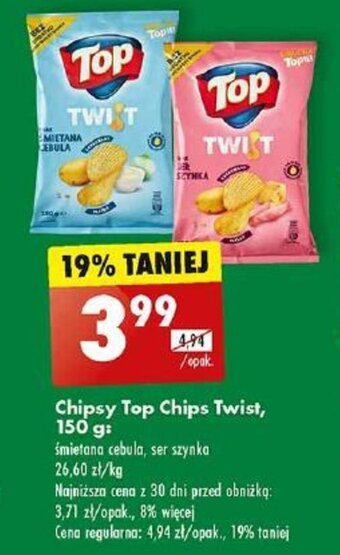 Biedronka Chipsy Top Chips Twist, 150 g oferta
