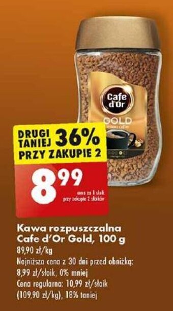 Biedronka Kawa rozpuszczalna Cafe d'Or Gold, 100 g oferta