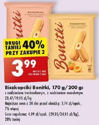 Biedronka Biszkopciki Bonitki, 170 g/200 g oferta