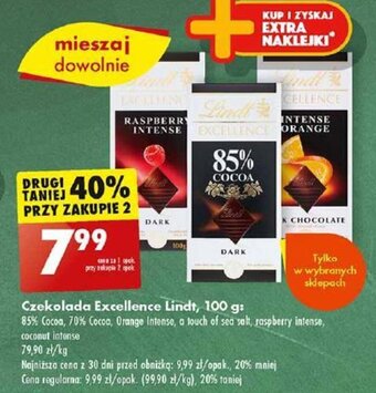 Biedronka Czekolada Excellence Lindt, 100 g oferta