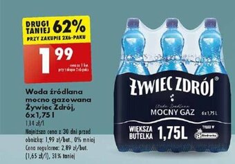 Biedronka Woda źródlana mocno gazowana Żywiec Zdrój oferta