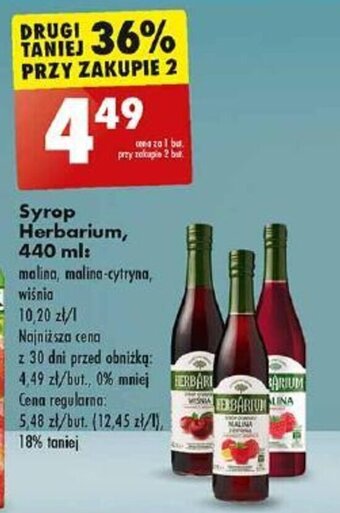 Biedronka Syrop Herbarium, 440 ml oferta
