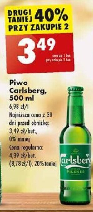 Biedronka Piwo Carlsberg, 500 ml oferta