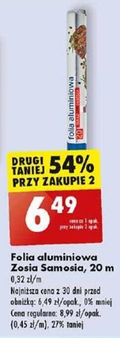 Biedronka Folia aluminiowa Zosia Samosia, 20 m oferta