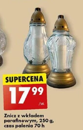 Biedronka Znicz z wkładem parafinowym, 250 g, czas palenia 70 h oferta