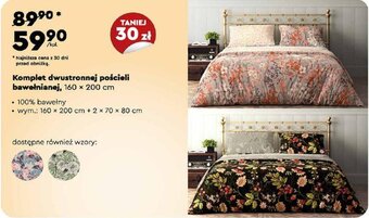 Biedronka Komplet dwustronnej pościeli bawełnianej, 160 x 200 cm oferta