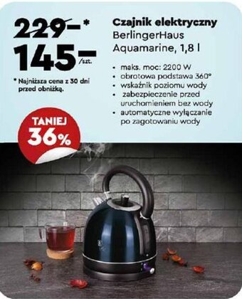 Biedronka Czajnik elektryczny BerlingerHaus Aquamarine, 1,8 l oferta