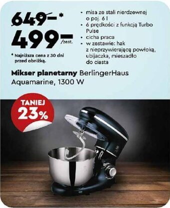 Biedronka Mikser planetarny BerlingerHaus Aquamarine, 1300 W oferta