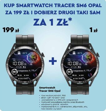 Biedronka Smartwatch Tracer SM6 Opal oferta