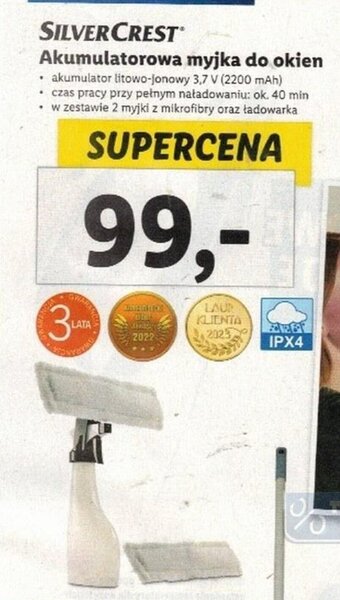 Lidl SILVERCREST Akumulatorowa myjka do okien oferta