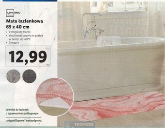 Lidl LIVARNO home Mata łazienkowa 65 x 40 cm oferta
