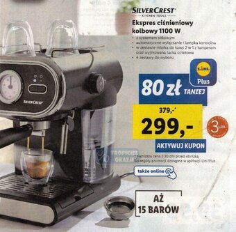 Lidl SILVERCREST Ekspres ciśnieniowy kolbowy 1100 W oferta