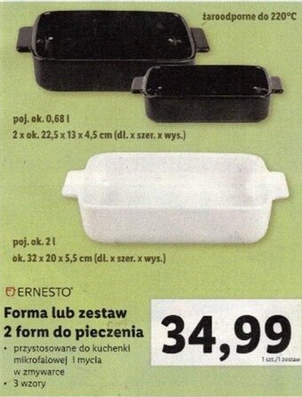 Lidl ERNESTO Forma lub zestaw 2 form do pieczenia oferta