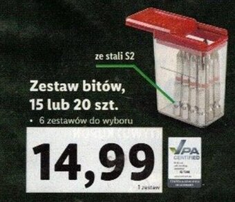 Lidl PARKSIDE Zestaw bitów, 15 lub 20 szt. oferta
