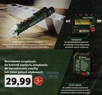 Lidl PARKSIDE Bezstykowe urządzenie do kontroli napięcia, urządzenie do wyszukiwania satelity lub tester gniazd wtykowych oferta