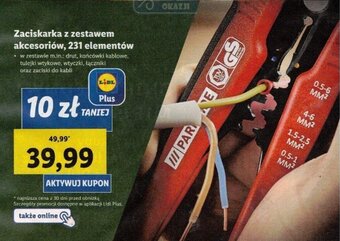Lidl PARKSIDE Zaciskarka z zestawem akcesoriów, 231 elementów oferta