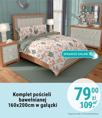 Biedronka Komplet pościeli bawełnianej 160x200cm w gałązki oferta