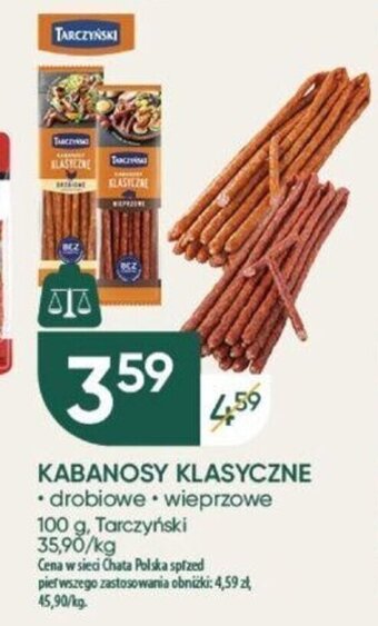 Chata Polska KABANOSY KLASYCZNE TARCZYŃSKI 100g oferta