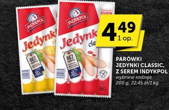 Groszek PARÓWKI JEDYNKI CLASSIC, Z SEREM INDYKPOL 200 g oferta
