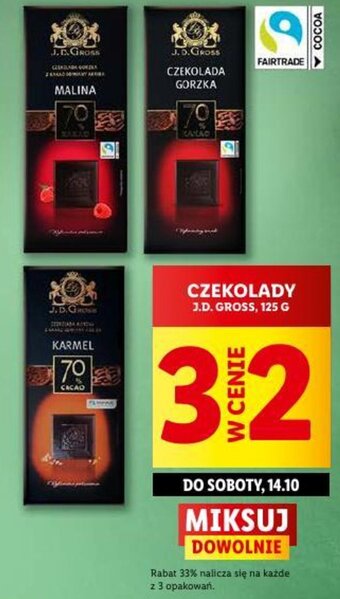 Lidl CZEKOLADY J.D. GROSS 125 G oferta