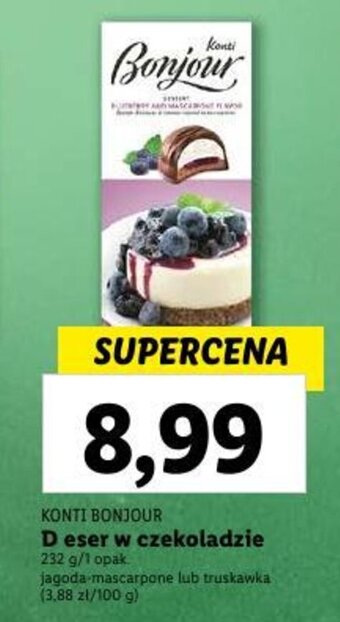 Lidl KONTI BONJOUR Deser w czekoladzie 232 g oferta