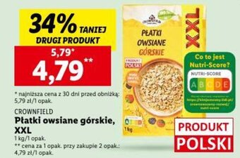 Lidl CROWNFIELD Płatki owsiane górskie, XXL 1kg oferta