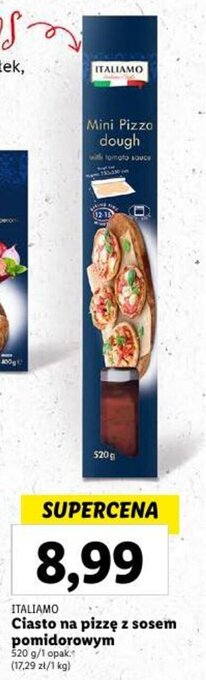 Lidl ITALIAMO Ciasto na pizzę z sosem pomidorowym 520 g oferta