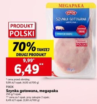 Lidl PIKOK Szynka gotowana, megapaka 250 g oferta