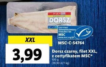 Lidl Dorsz czarny, filet XXL, z certyfikatem MSC 100 g oferta